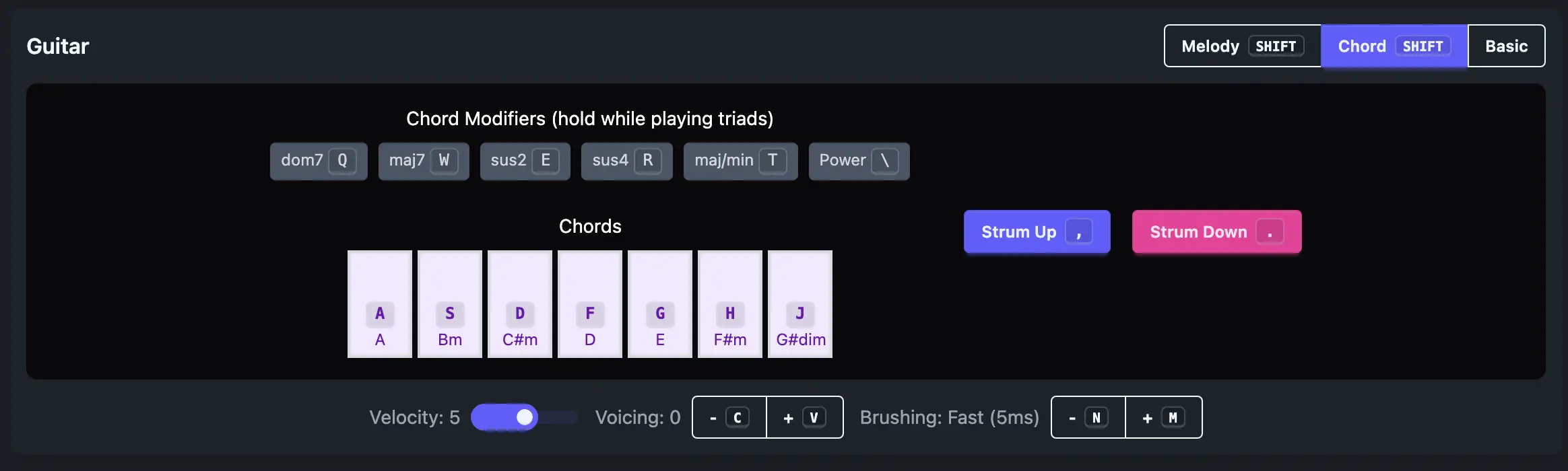 Guitar Chord Trigger Interface